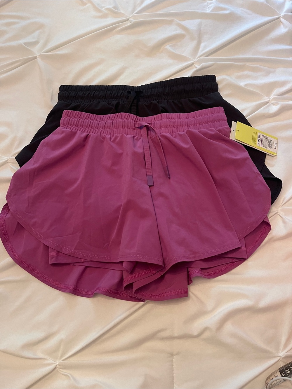 all in motion Girls' Layered Athletic Shorts in Magenta & Black Set